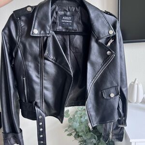 Leather Jacket with silver detailing